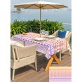 thumbnail image 6 of 60x84 Inch Outdoor Tablecloth with Umbrella Hole Zipper Rectangle Purple Yellow Boho Rectangular Tablecloths Outside Waterproof Ethnic Tribe Arrows Geometric Patio Table Cloth Cover for Picnic Party, 6 of 8