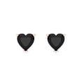 thumbnail image 3 of 1.5 Ct Heart Cut Studs Black Natural Onyx 14K Rose Solid Solid Gold Everyday Dainty Earrings Screw Back, 3 of 7
