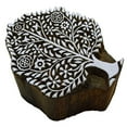 thumbnail image 3 of Decorative Tree Pattern Wooden Stamp Blocks Hand Carved Textile Printing Block, 3 of 4