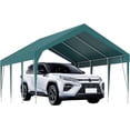 thumbnail image 1 of Abri d'Auto Robuste 10 X 20 Pi, Auvent Résistant aux UV, Imperméable, Abri Extérieur pour Rangement de Voitures et Événements - Vert Foncé, 1 of 7