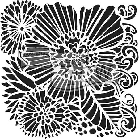 - 6 x 6 in. Doodling Templates, Dahlia Blooms