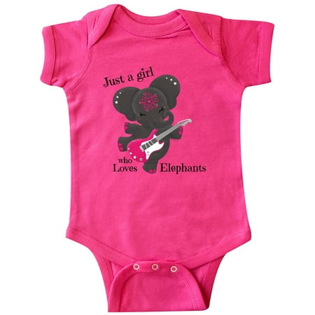 

Inktastic Just a Girl who loves Elephants musical Harmony Gift Baby Boy or Baby Girl Bodysuit