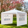 thumbnail image 4 of Kadyn Canopy Tent, 10' x 10' Three-sided Waterproof Tent for Parties Garden Pool, Outdoor Canopy Tent with Spiral Tubes, White, 4 of 8