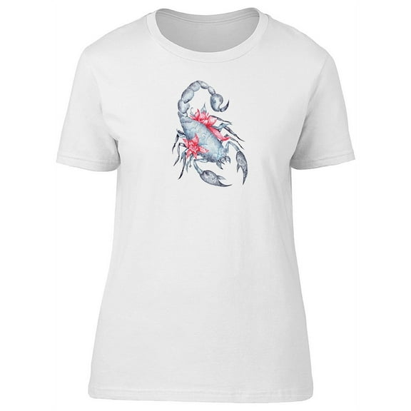 Floral Scorpio Zodiac Symbol T-Shirt Women -Image by Shutterstock, Female XX-Large