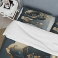 thumbnail image 4 of Designart "Deep Blue and Gold Blossom I" Floral & Botanical Bedding Covert Set - Floral Blue Traditional Bed Set With 1 Sham, 4 of 6