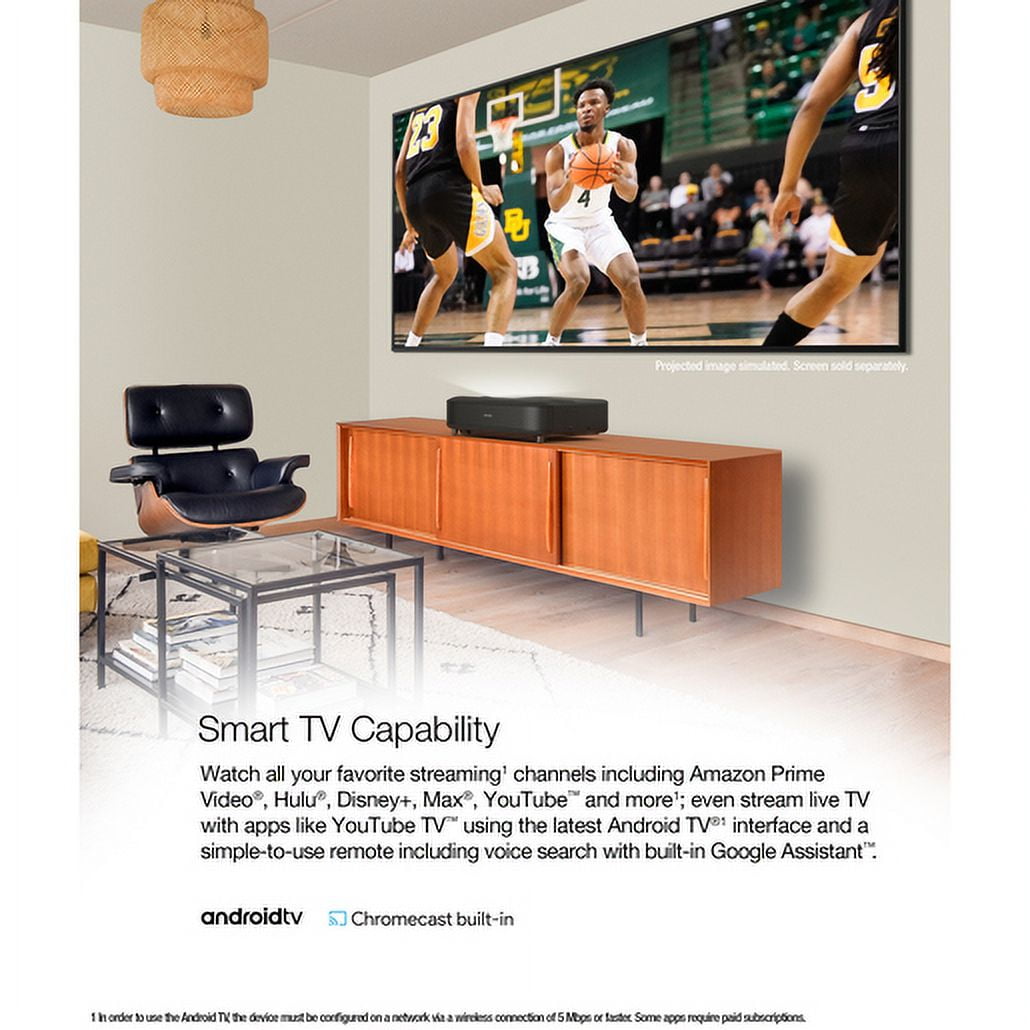 Epson EpiqVision Ultra LS650 Smart Streaming Laser Projector - Black