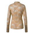 thumbnail image 4 of ZIXKCGDSE Mesh Long Sleeve Top for Women Lace Shirts See Through Floral Embroidery Blouse Size XL, 4 of 4