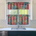 thumbnail image 3 of Hawaiian Palm and Hibiscus Flowers Kitchen Curtains Set 3 Piece, 27.5x24 Inch Polyester Drapes for Relaxing Coastal Summer Kitchen Windows, 3 of 6