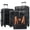 Black, variant on TheEshow 20/24/28 Inch Unisex 3-Piece Iron Tower Hardside Luggage Sets Set, Gray