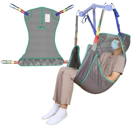 EZ Assistive Universal Full Body Hoyer Lift Sling, Lightweight Mesh Fabric Patient Lift Sling with Transfer Aids, Toileting Sling, Gray, 500 lb