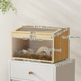 thumbnail image 3 of PawHut Hamster Cage, Gerbil Cage with Hut, Seesaw, Ladder, Natural Wood, 3 of 10