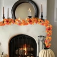 thumbnail image 4 of 1PC Maple Leaf Berries Pumpkin Vine Decoration, 68.9 inch Fall Garland Maple Leaves Garlands, for Halloween Thanksgiving Door Decorations Fireplace Fall Wedding Outdoor Decor, 4 of 6