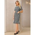 thumbnail image 3 of DARING DIVA Women's Short Sleeve Elegant Wedding Bodycon Fishtail Dress S Black, 3 of 7