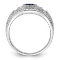 thumbnail image 2 of Auriga Fine Jewelry 925 Sterling Silver with 14K Rh-plated Polished Blue & White CZ Ring Size 6 for Women, 2 of 5