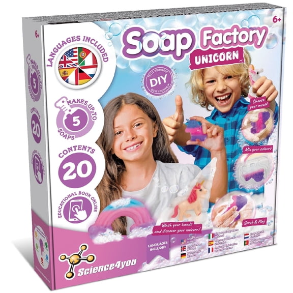 Science4you Unicorn Lab Soap Making Kit for Kids Age 6 7 8 , Make Your Own Soaps with Unicorn Glow-in-The-Dark Toys Inside, Craft Kits for Kids, Educational Gift for Girls & Boys Age 6 7 8 9 