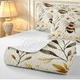 thumbnail image 4 of Erosebridal Vintage Bug Bee Quilt Full,Kawaii Sunflower Floral Full Bedspread Sets,Cream Black,3 Pieces,1 Coverlet and 2 Pillowcases, 4 of 7