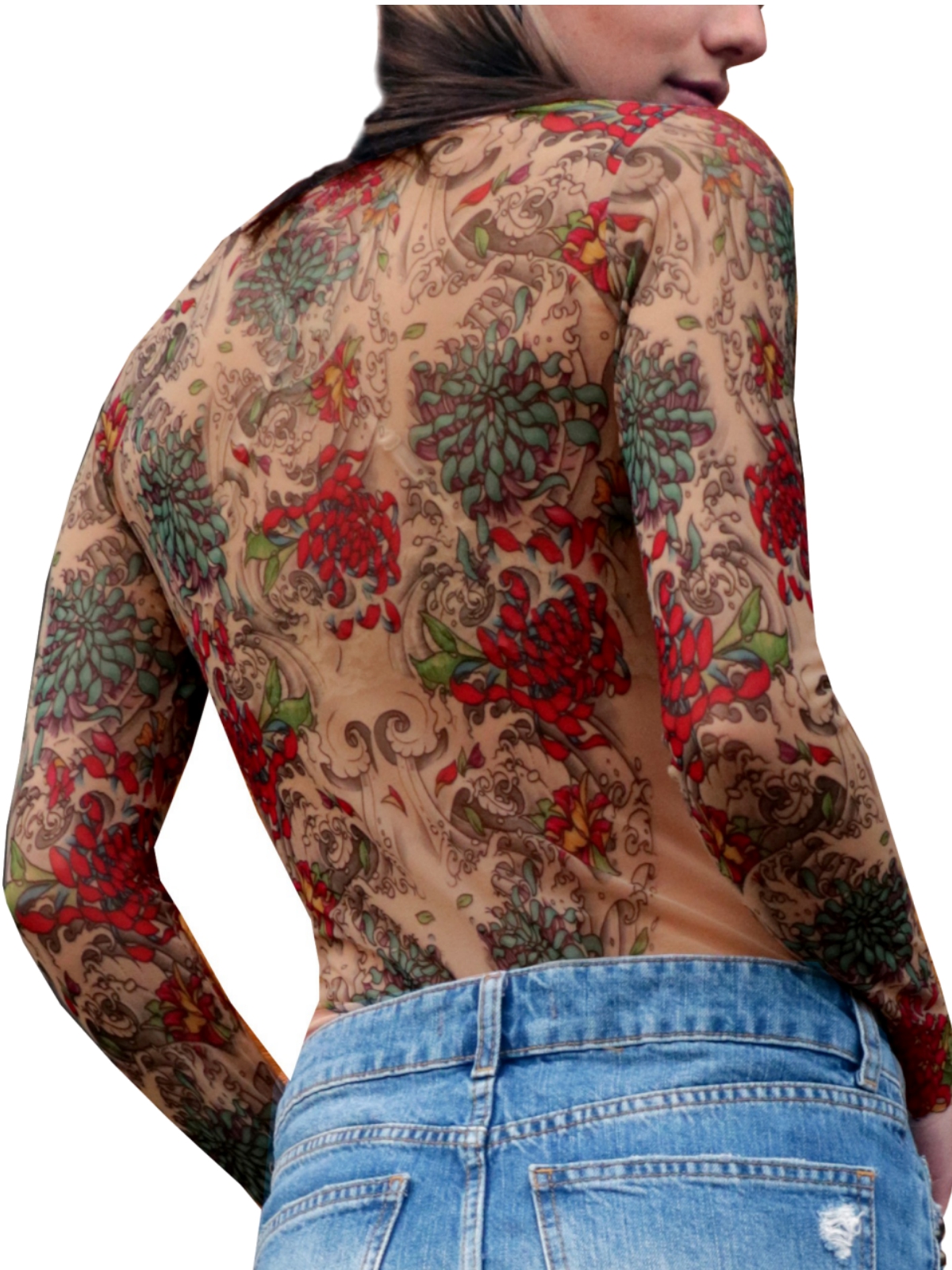 مميزات صفر الذكر rose mesh shirt 