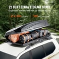 thumbnail image 2 of KFFKFF Car Top Luggage Holder, 22 Cubic Feet Storage, Hard ABS Shell, Dual-Side Access, 2 Strong Straps, Aerodynamic Design, Compatible with Majority Crossbars, Ideal for Car, Wagon, SUV, Black, 2 of 9