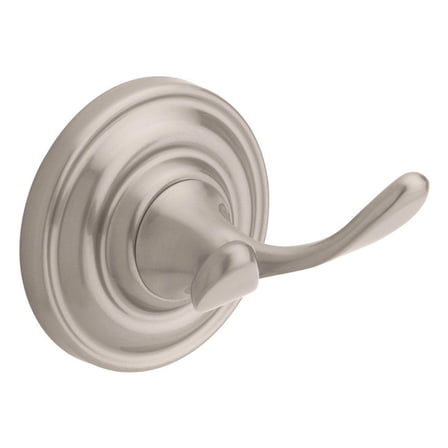 Delta Greenwich Double Towel Hook in SpotShield Brushed Nickel 138277 - New