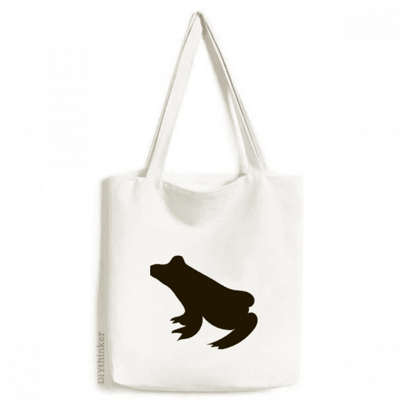 Black Frog Cute Animal Portrayal Tote Canvas Bag Shopping Satchel Casual Handbag