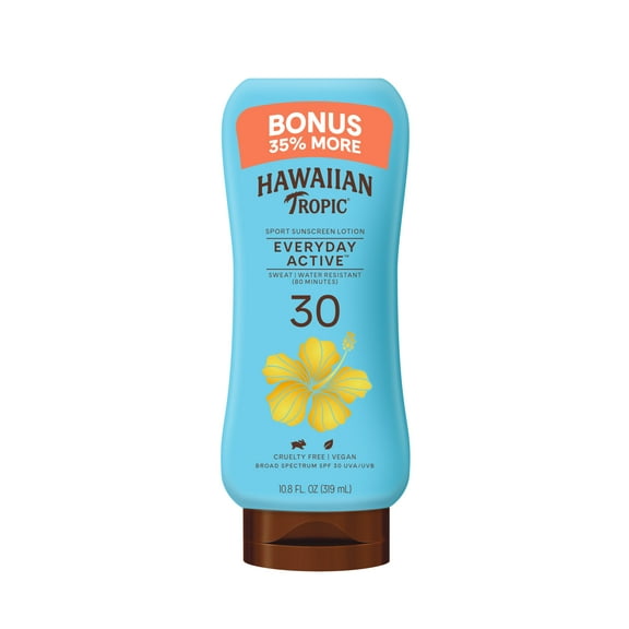 Hawaiian Tropic Everyday Active Lotion Adult Sunscreen, SPF 30, 10.8 fl oz