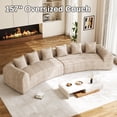 thumbnail image 5 of Rophefx Modern Curved Sofa Couch for Living Room, 157" Oversized Sectional Luxury Plush Chenille Extra Deep Wide Seat Curved Cloud Sofa with 6 Pillows, No Assembly,Light Brown, 5 of 8