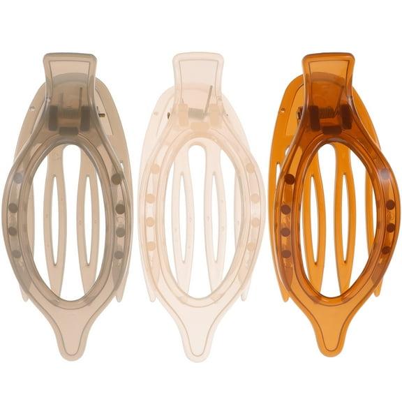 ETHZZLE Hair Clips Barrettes Coffee Color 3Pcs Women Hair Styling Tool