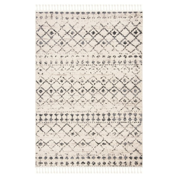 SAFAVIEH Marrakesh Noel Moroccan Area Rug, Ivory/Grey, 4' x 6'