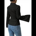 thumbnail image 3 of Camisas de Mujer con Botones, Blusas Informales de Larga A Rayas con Cuello, Blusas de Trabajo, Conjuntos Modernos Negro M, 3 of 7