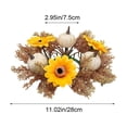 thumbnail image 3 of Fall Table Candle Rings,11" Artificial Maple Leaf Pumpkin Centerpiece Candleholder Wreath Thanksgiving Flower Harvest Farmhouse Decor, 3 of 6