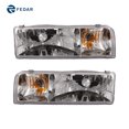 thumbnail image 4 of Headlight & Side Signal Light Compatible with 1995 1996 1997 Lincoln Town Car Pair Set, 4 of 5
