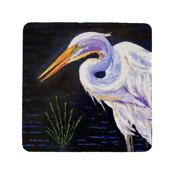 Betsy Drake CT1346 Palette Great Egret Coaster - Set of 4