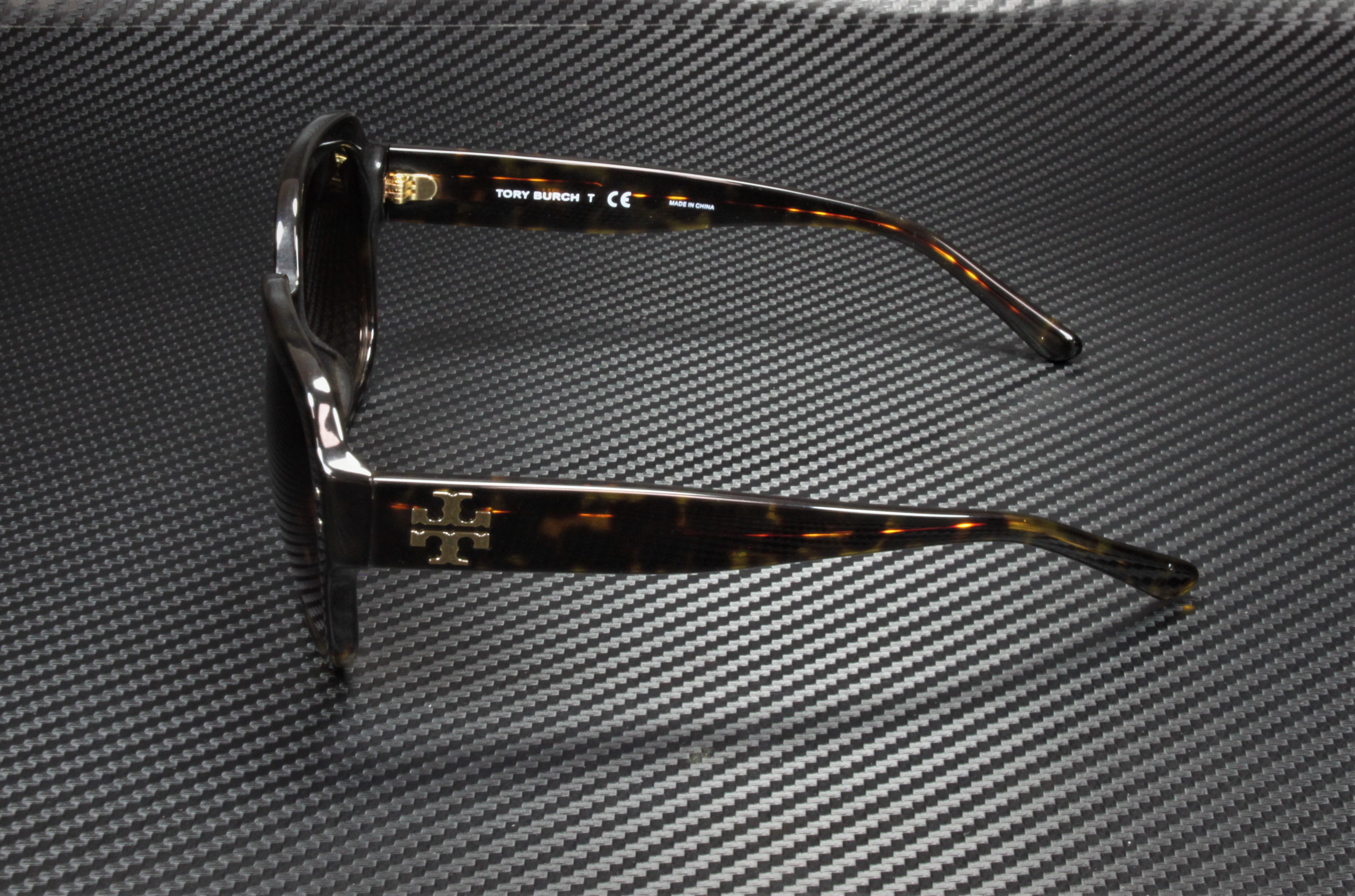 Tory Burch TY 7143U Plastic Womens Square Sunglasses Dark Tortoise 56mm Adult