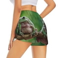 thumbnail image 3 of Goofa Australian White Tree Frog Sitting on Branch Printed Women 2 in 1 Running Shorts,Quick Dry Athletic Workout Shorts,High Waisted Athletic Shorts with Liner Pockets-Medium, 3 of 9