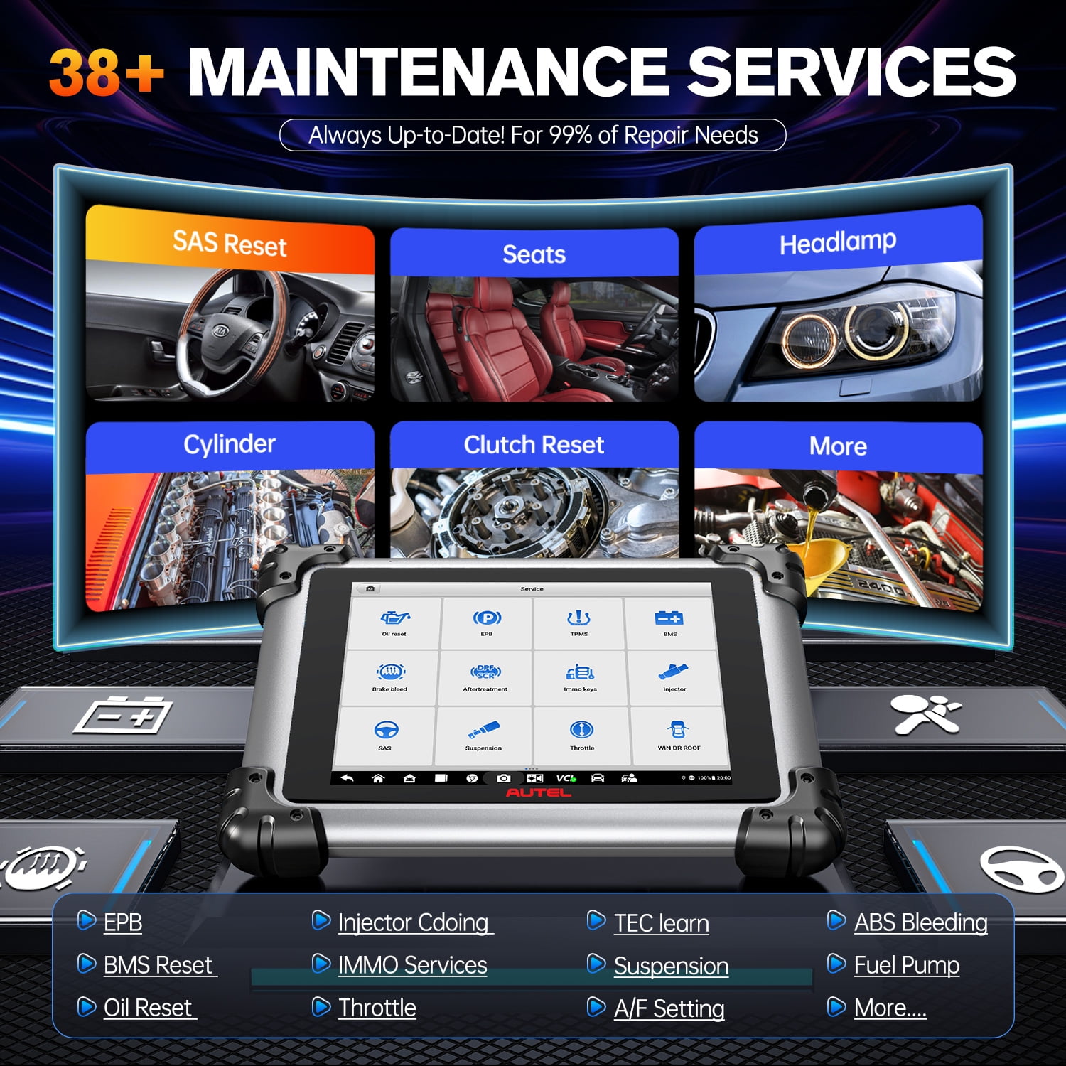 Autel Scanner MaxiSYS MS908S PRO II 2026, With TS501 PRO TPMS Relearn Tool, Bidirectional Diagnostic Scan as Ultra MS919 MS909 Elite 2 Pro, Up of MK908P MS906MAX, 3K+ Active Tests, 38+ Reset