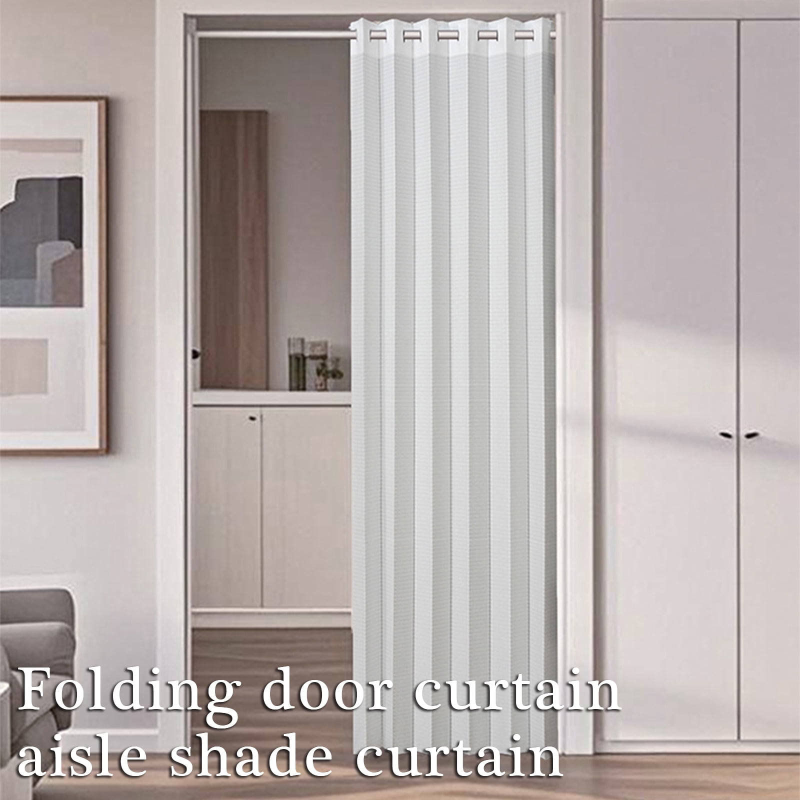 Breathable Meshes Room Divider For Doorways And Corridors Foldable Design With Smooth Glides Hooks Easy To Install Washable Polyester Home Organization