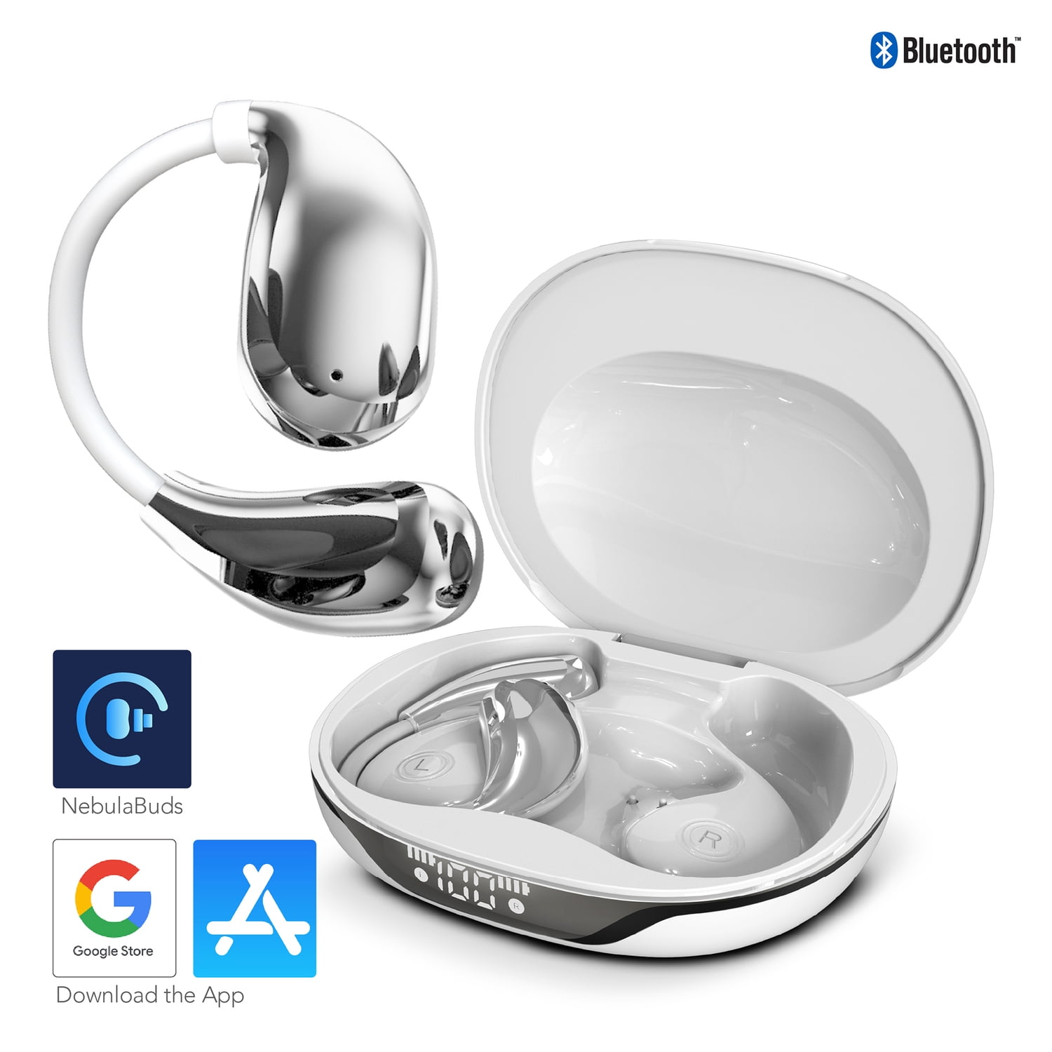 RCA WAVE-88 AI Translator TWS Bluetooth Open-Ear Earbuds with Mics