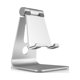 thumbnail image 1 of Soporte ajustable de aleación de aluminio para teléfonos y tabletas hasta 12 pulgadas, color plata, ideal para escritorio, con base antideslizante y almohadilla de silicona para proteger tus, 1 of 6