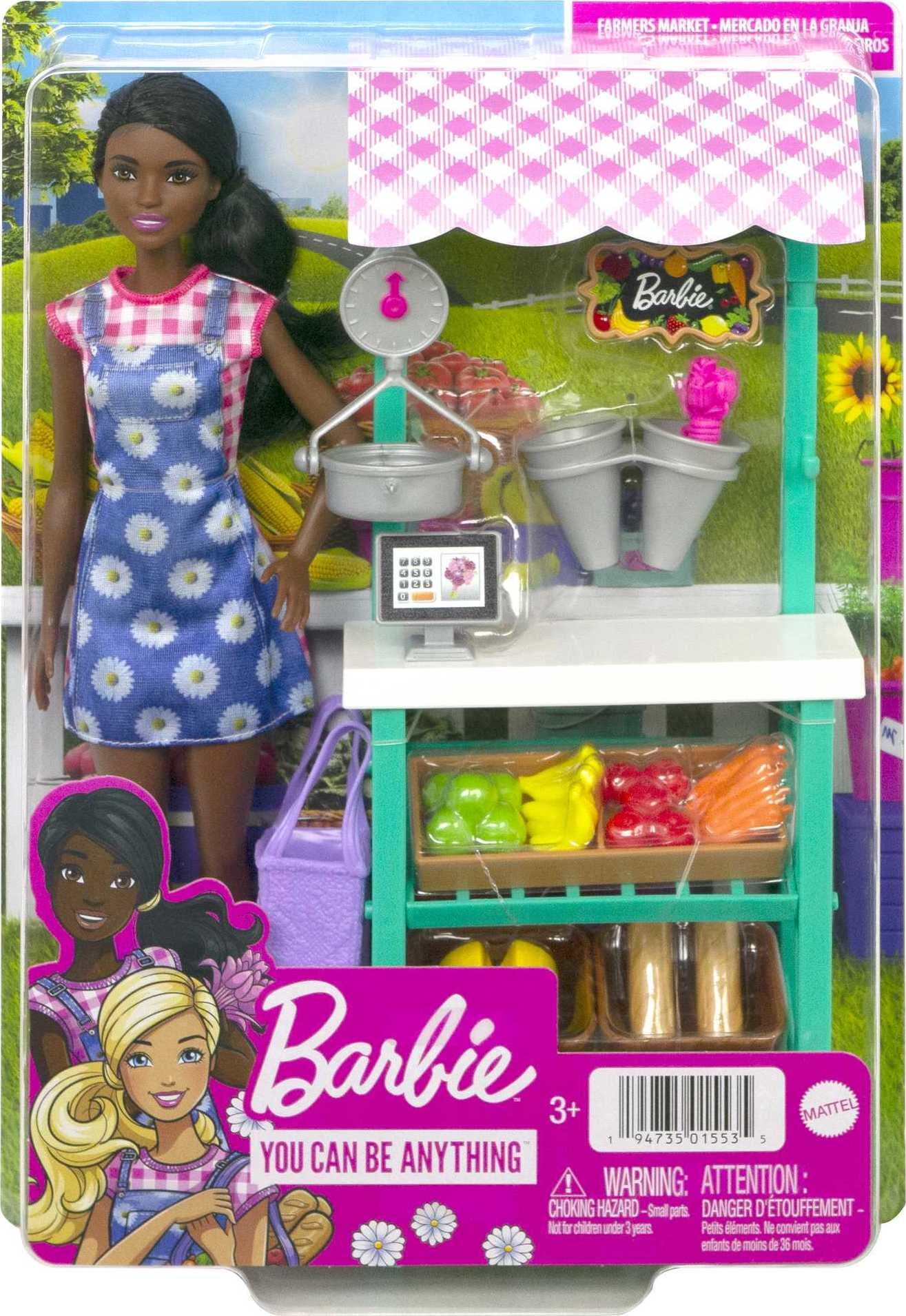 Barbie Careers Farmers Market Playset with Brunette Fashion Doll