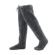 thumbnail image 5 of Calcetines altos y peludos por encima de la rodilla, mangas para las piernas, protección para las rodillas, calcetines para botas, gruesos y suaves para las piernas Gris oscuro, 5 of 9