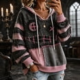 thumbnail image 2 of Meltox Womens Hooded Sweatshirt with Pocket Lightweight Fleece Pullover Long Sleeve Relaxed Fit Patchwork Graphic Hoodie Top Black L, 2 of 8