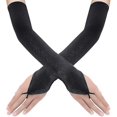 thumbnail image 1 of Long Opera Party 20s Satin Gloves Stretchy Adult Size Elbow Length, 1 of 5