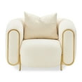 thumbnail image 2 of Michael Amini Sassani Chenille Accent Chair - Crepe/Gold, 2 of 13