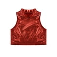 thumbnail image 3 of Oyolan Kids Girls Sleeveless Mock Neck Tank Top Modern Ballet Dance Gymnastic Sports Bra Dancewear Red 10, 3 of 7