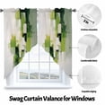 thumbnail image 3 of Abstract Watercolor Swag Curtain Valance for Windows, Green Black Geometric Layout Window Treatments Short Swag Topper for Kitchen Windows Bathroom Bedroom, 36"x45", 3 of 8