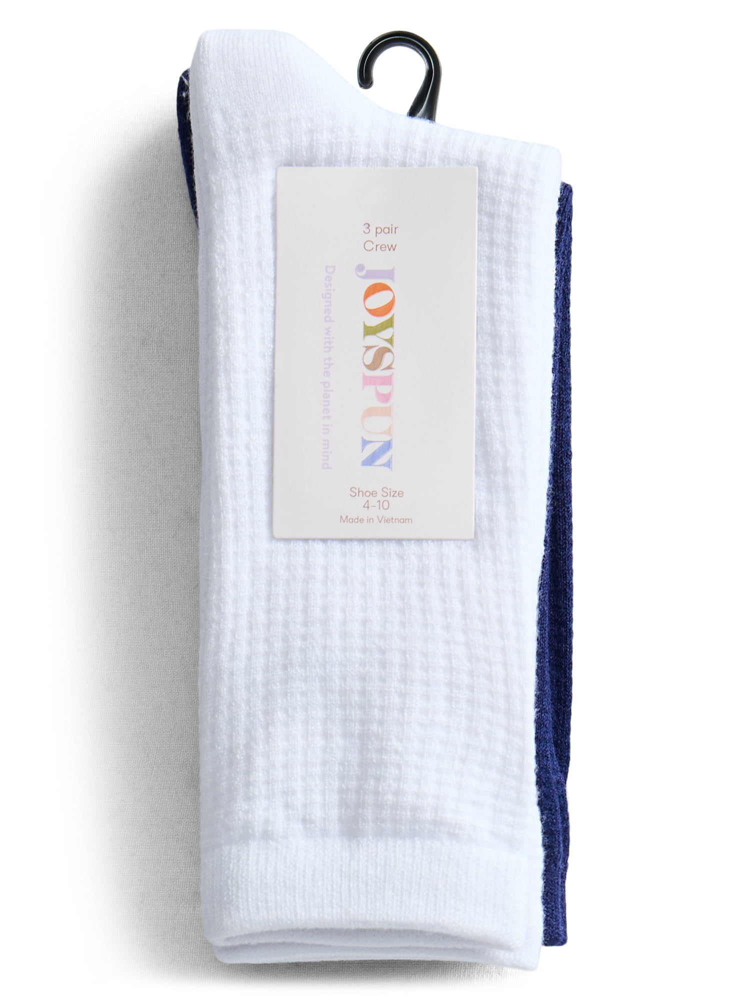 Joyspun Women’s Crew Elevated Dress Socks, 3-Pack, Shoe Sizes 4-10