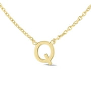 SZUL Women's 14K Solid Yellow Gold Q Mini Initial Necklace