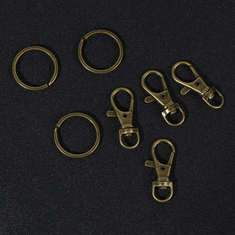 100 x Swivel Key Clips, Swivel Clip Hook Key Clasp Keychain Supplies -  Silver Plated/Brozne/Copper/Steel for Key Chain Making