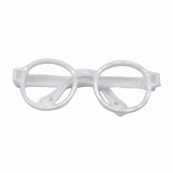 guohui 2xFigure Dress up Eyelgasses Doll Decoration Party Family Friends Doll Glasses White 2 Pcs
