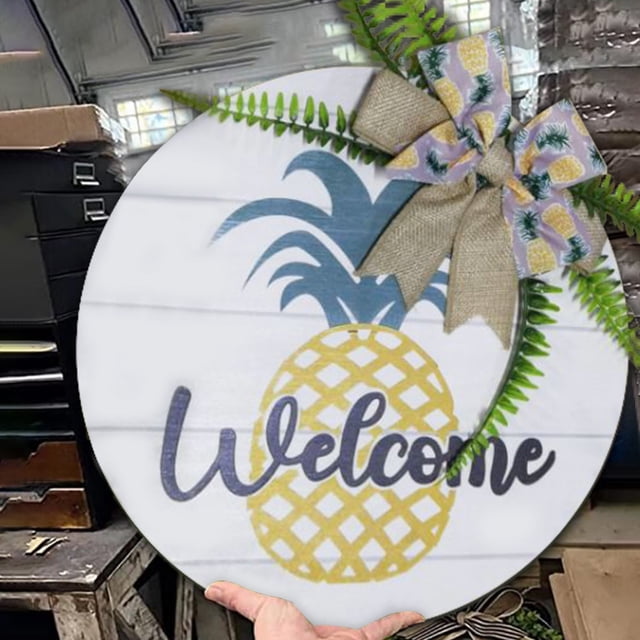 BKER Farmhouse Cute Pineapple Door Sign Eye Catching Door Front Hanging Farmhouse Door Hanging Easter Welcome Decoration Home Pineapple Door Decoration
